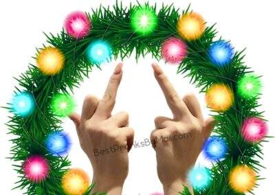 Send a Merry Christmas double-barrel middle finger letter mail prank to someone you love today!