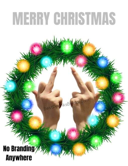 Send a Merry Christmas double-barrel middle finger letter mail prank to someone you love today!