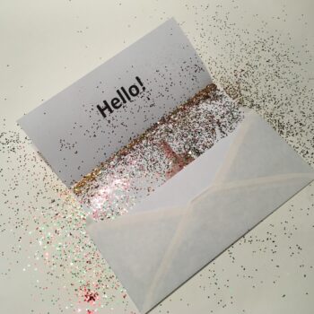 Middle finger prank in envelope with glitter.